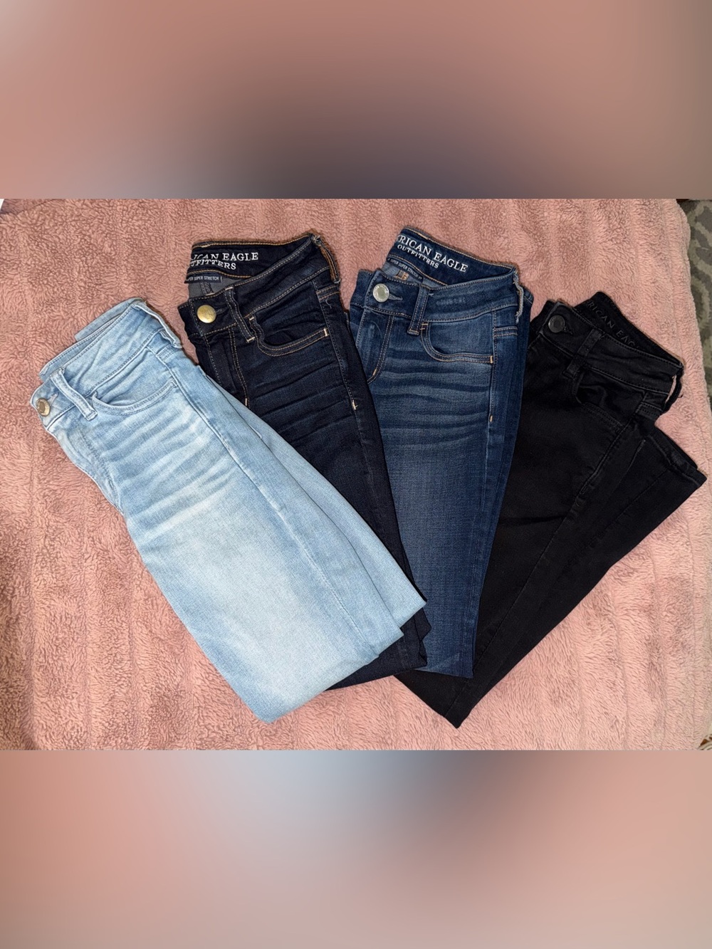 American Eagle Outfitters Women’s Skinny Jeans - Light Blue, Dark Indigo, Black